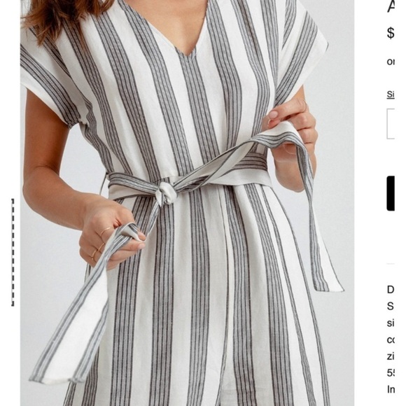 Rails Angela Cypress‎ Stripe Linen Blend Jumpsuit  XS Summer vacation travel - Picture 3 of 13